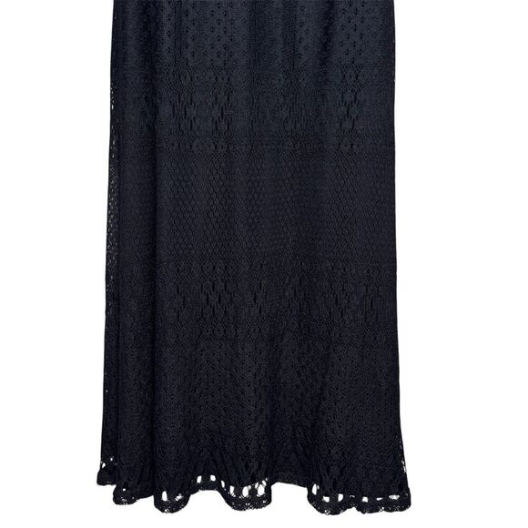 Vintage Y2K Crochet Open Knit Maxi Dress Size 9/10 Boho Whimsigoth Fairy Grunge - Picture 3 of 8